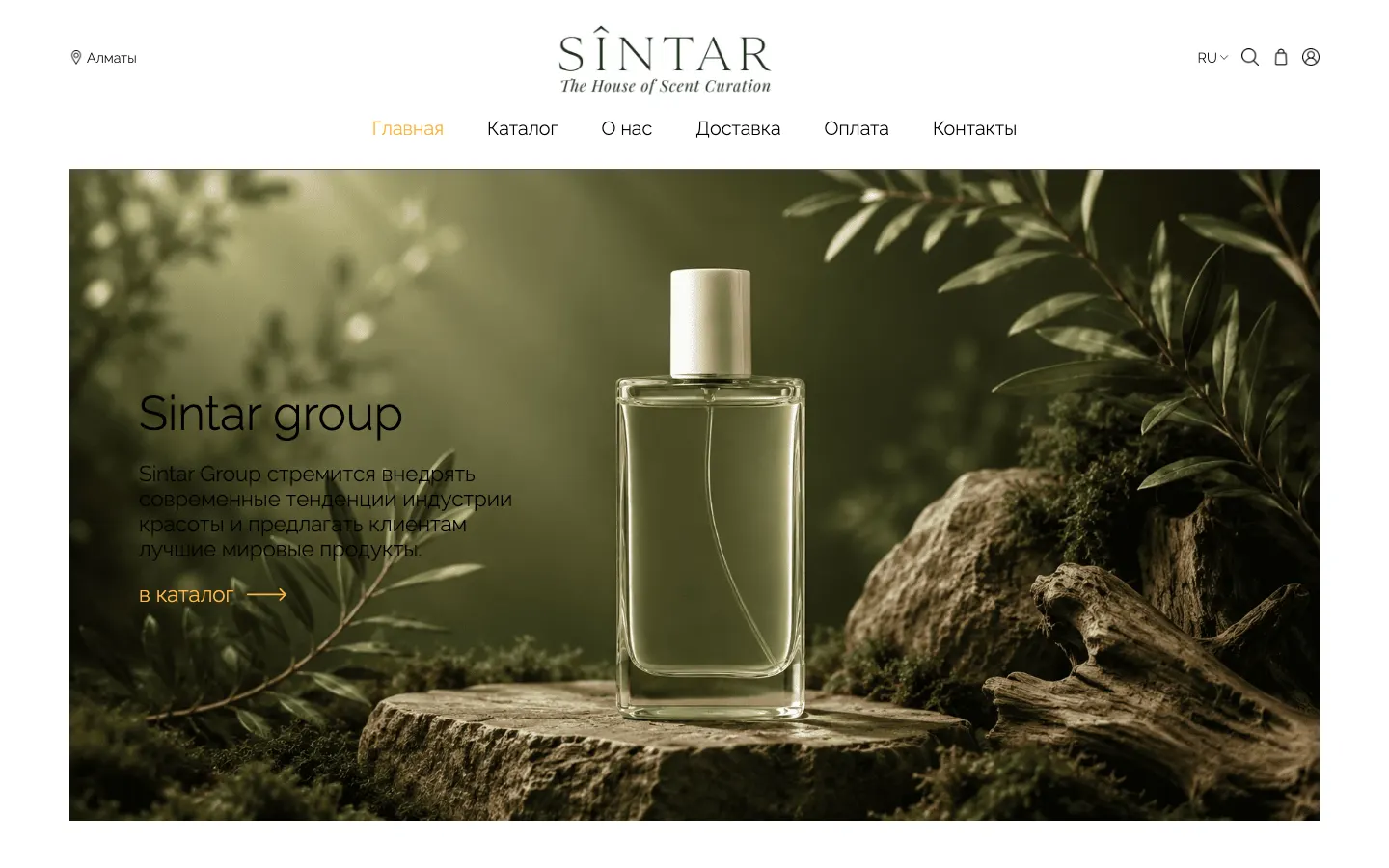 Главная страница интернет-магазина Sintar Group